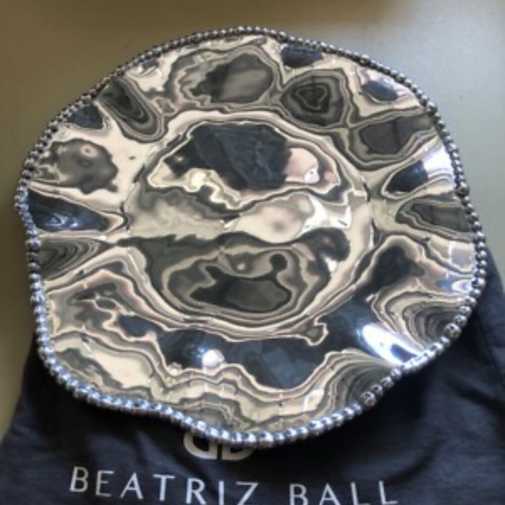 Beatriz Ball Elegant Silver and Gold Decorative Plate